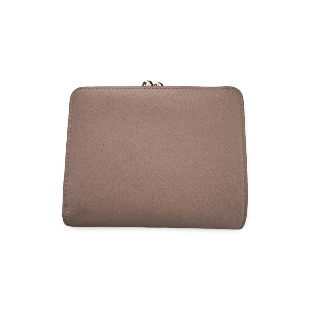 Jill Stuart Blush Pink 👀photosBi-fold kisslock wallet "Gloria" cowhide leather - Picture 10 of 11